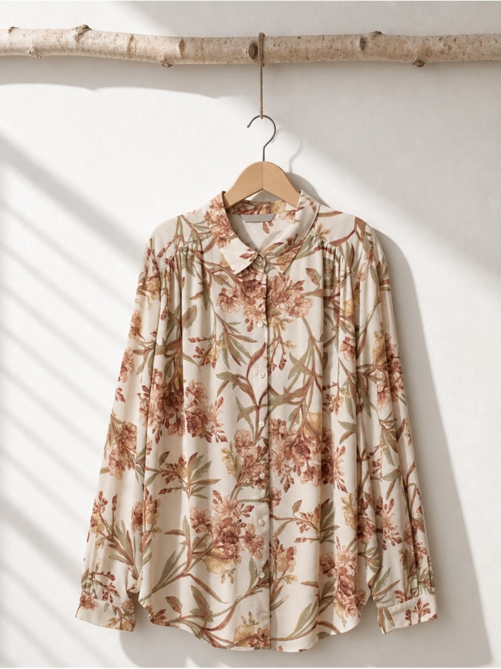 H&M Floral Button-Down Sheer Blouse
